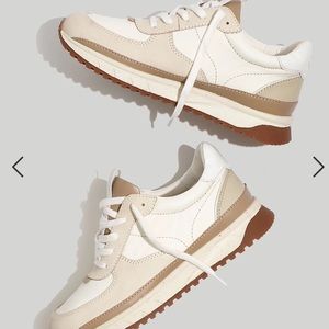 Madewell Kickoff Trainer Sneakers in Antique Cream Multi 7.5